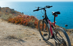 Bike on coastline